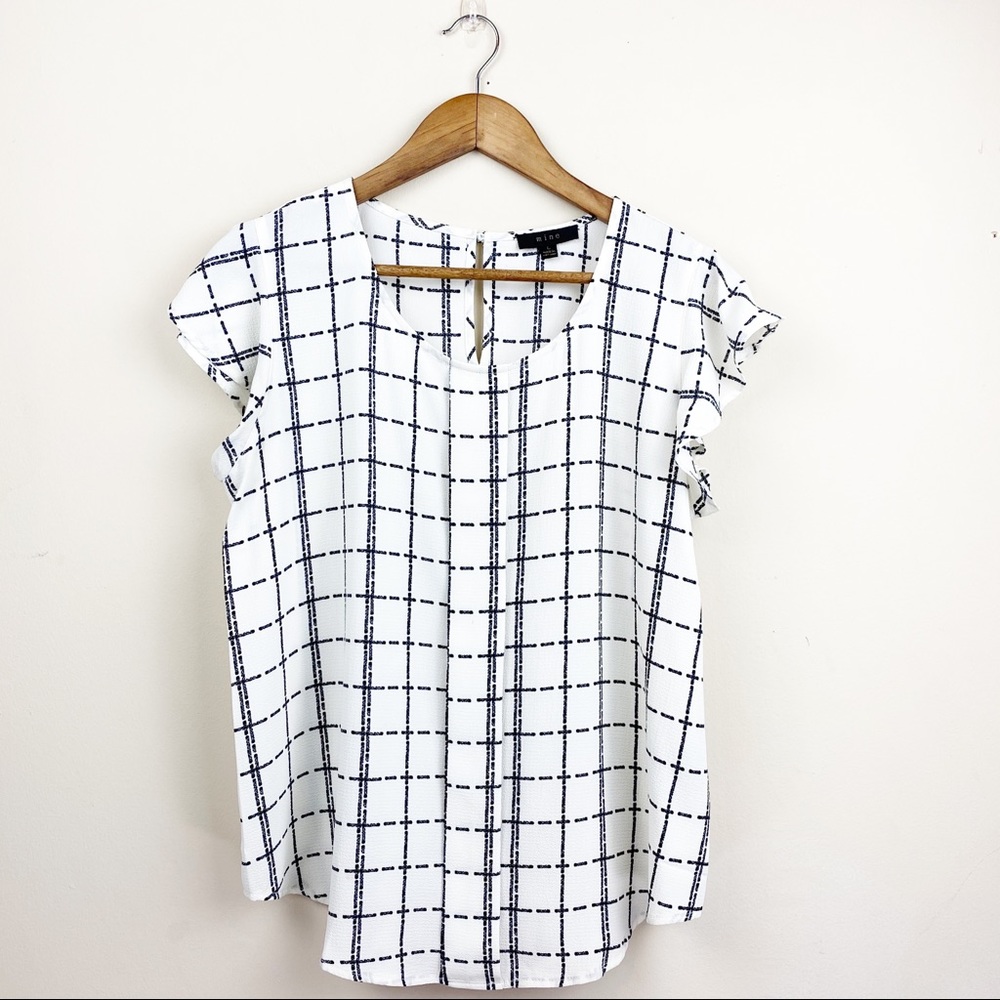 White/black blouse Large